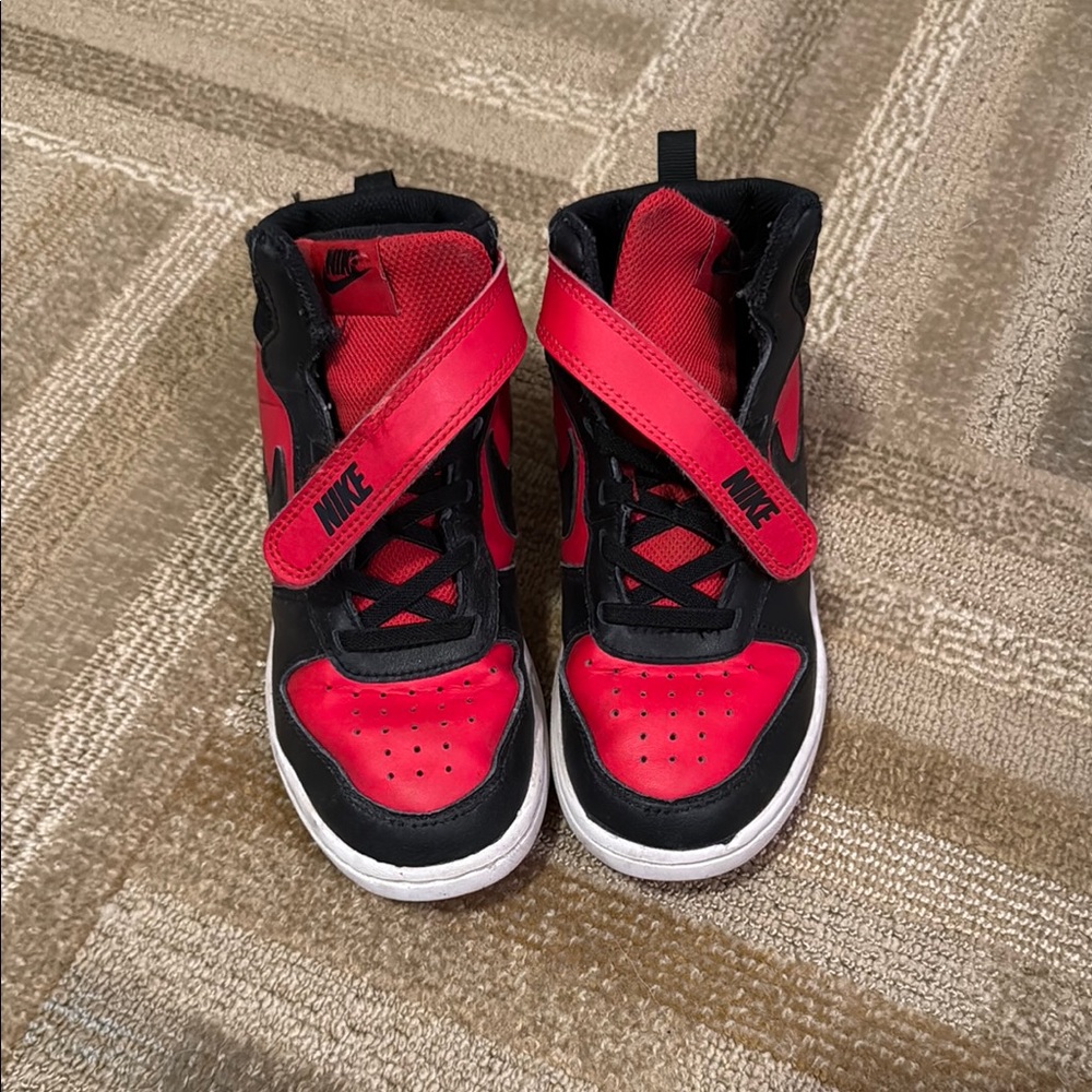 Nike Kids Red and Black High-Top Sneakers